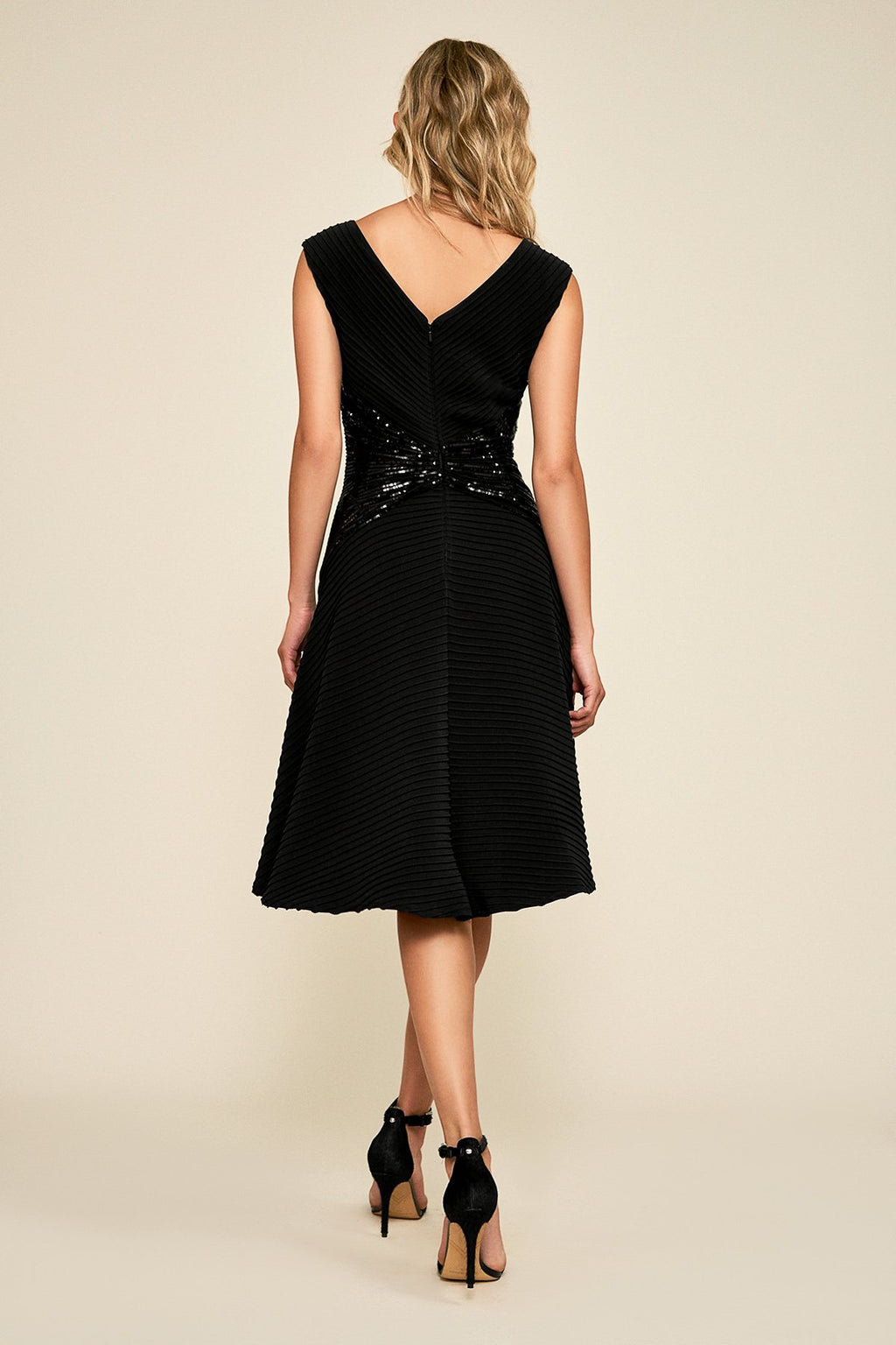 Tadashi Shoji - Celsi Sleeveless Pintuck Sequin Dress