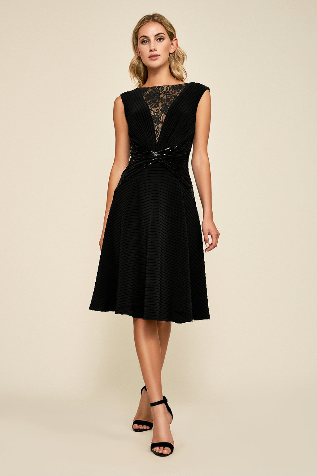 Tadashi Shoji - Celsi Sleeveless Pintuck Sequin Dress