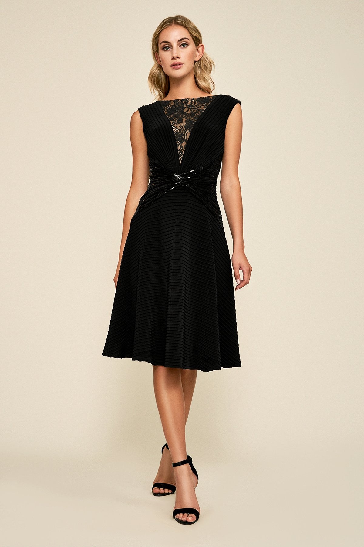Tadashi Shoji - Celsi Sleeveless Pintuck Sequin Dress