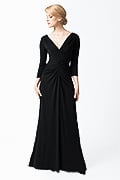 Draped Twist Luxe Jersey Gown in Black