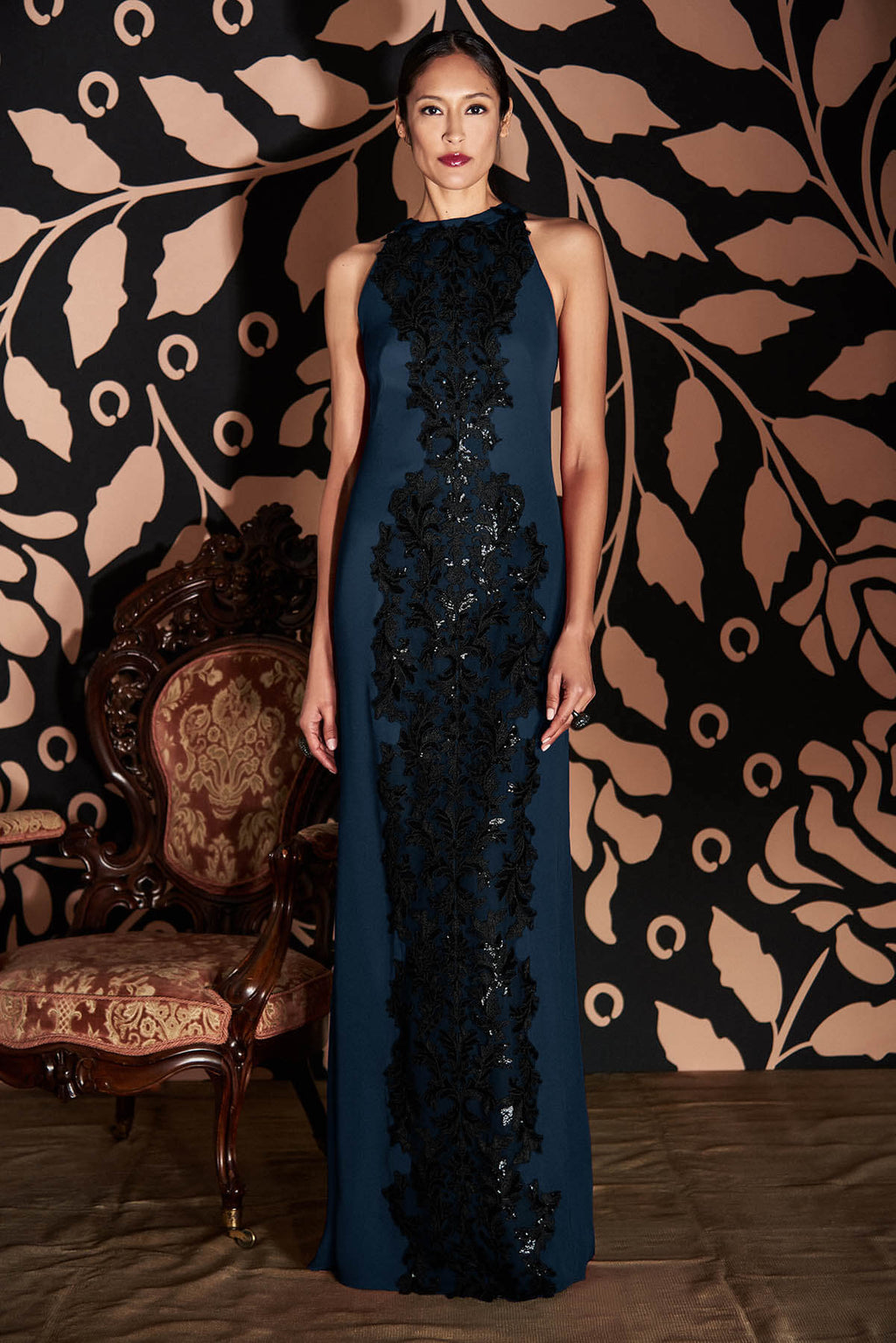 Tadashi Shoji - Rizal Sleeveless Crepe Gown