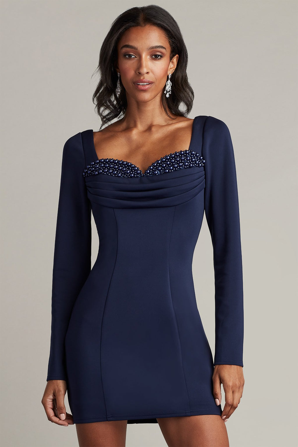 Aza Beaded Scuba Mini Dress