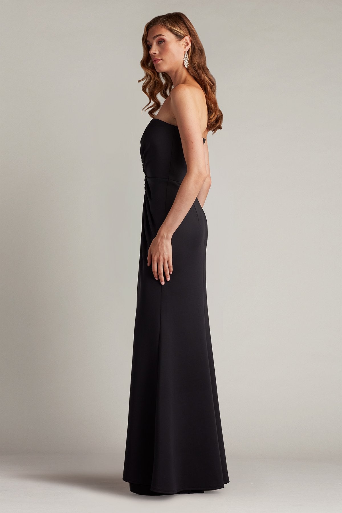 Tia Draped Strapless Gown