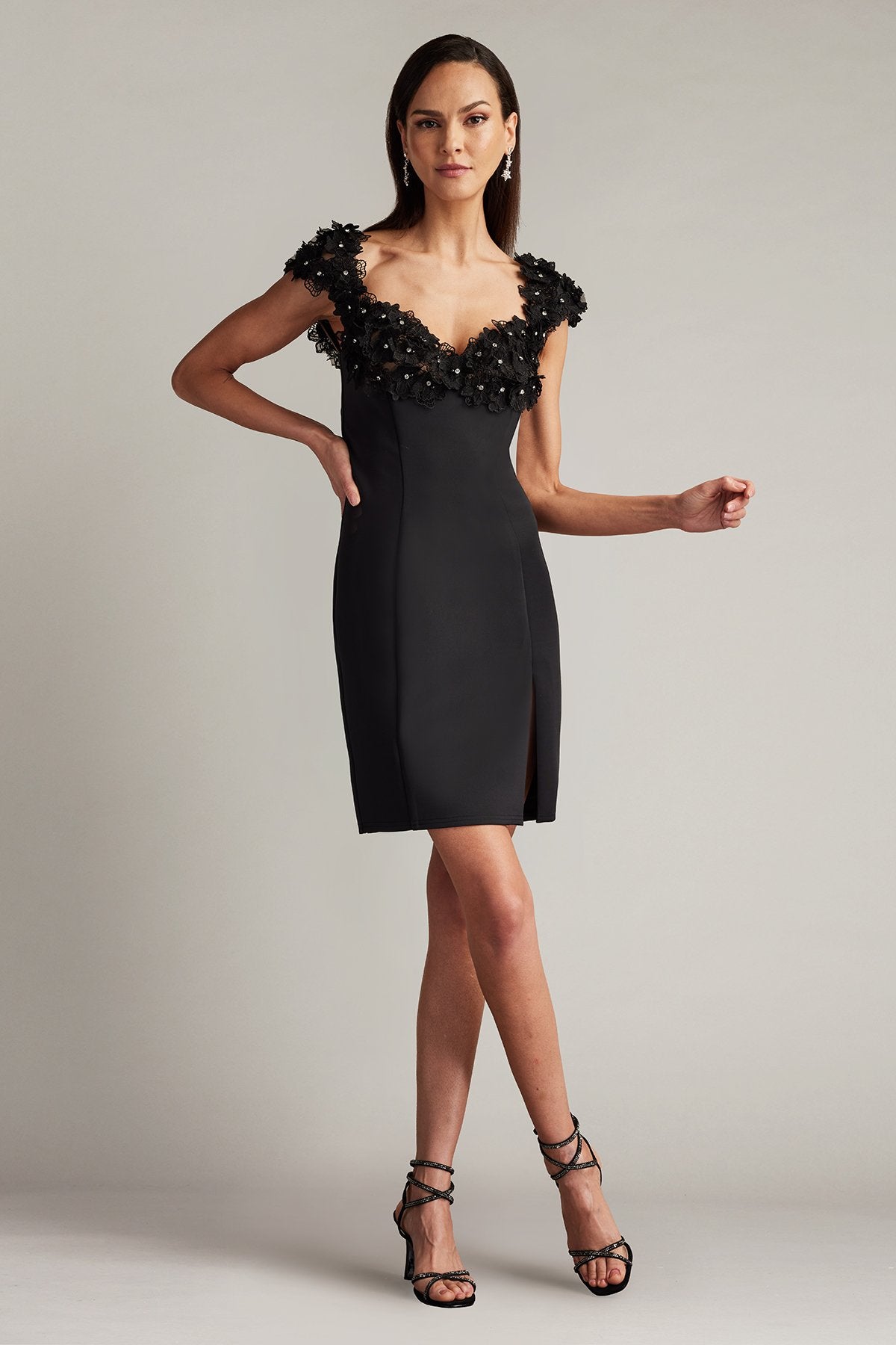 Sone Floral Embellished Mini Dress – Tadashi Shoji Official Online