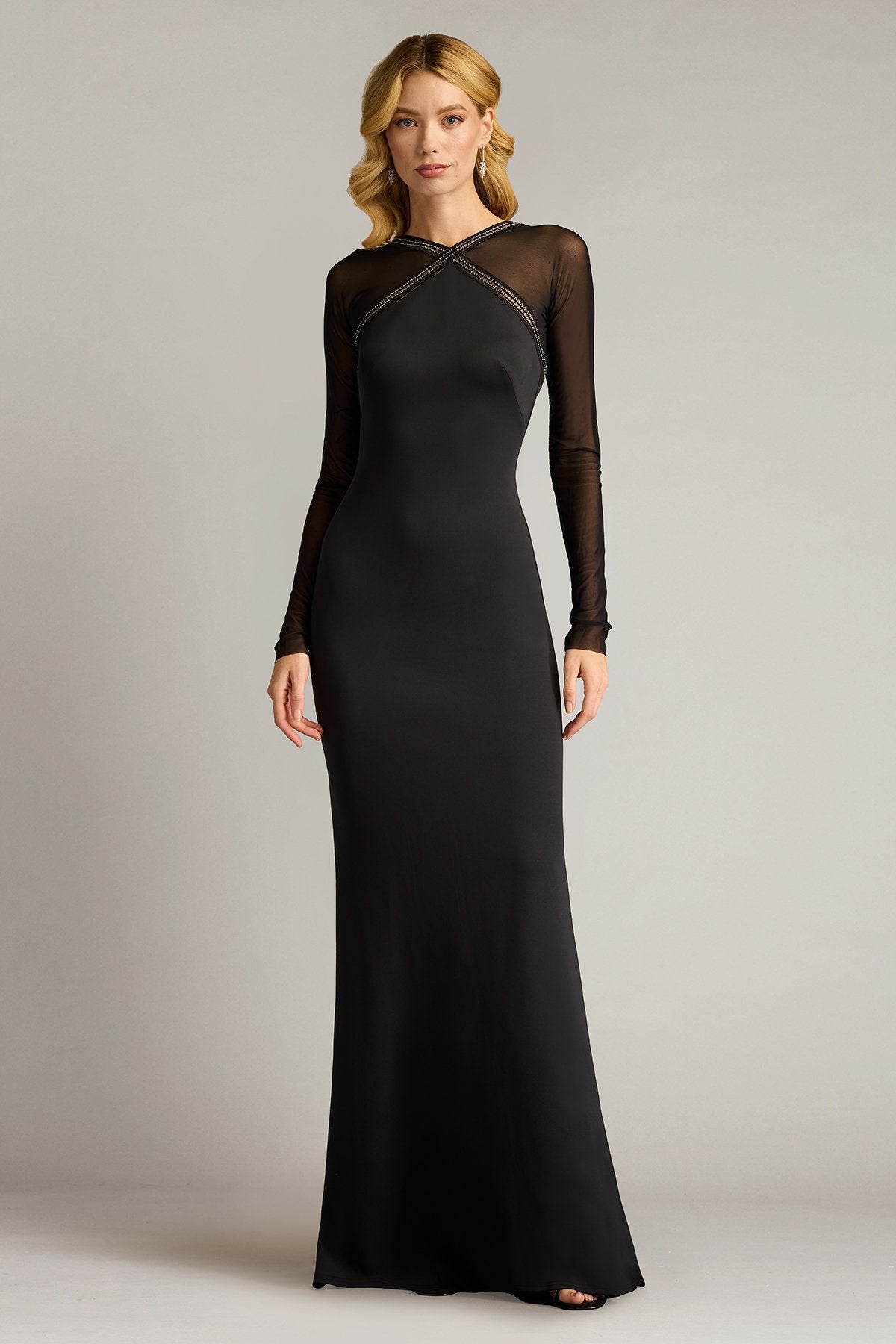 Savoy Sheer Sleeve Gown – Tadashi Shoji Official Online Boutique
