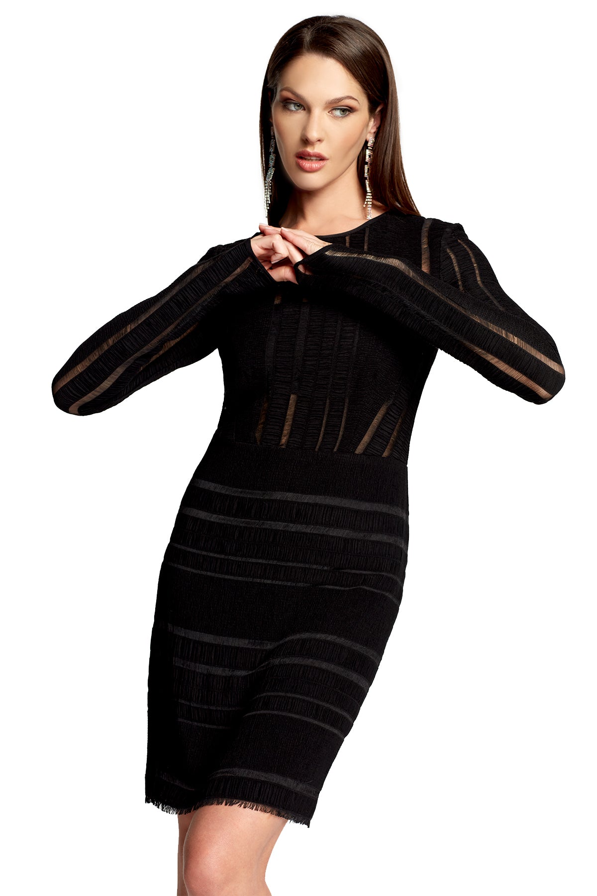 Rose Long-Sleeve Knit Dress