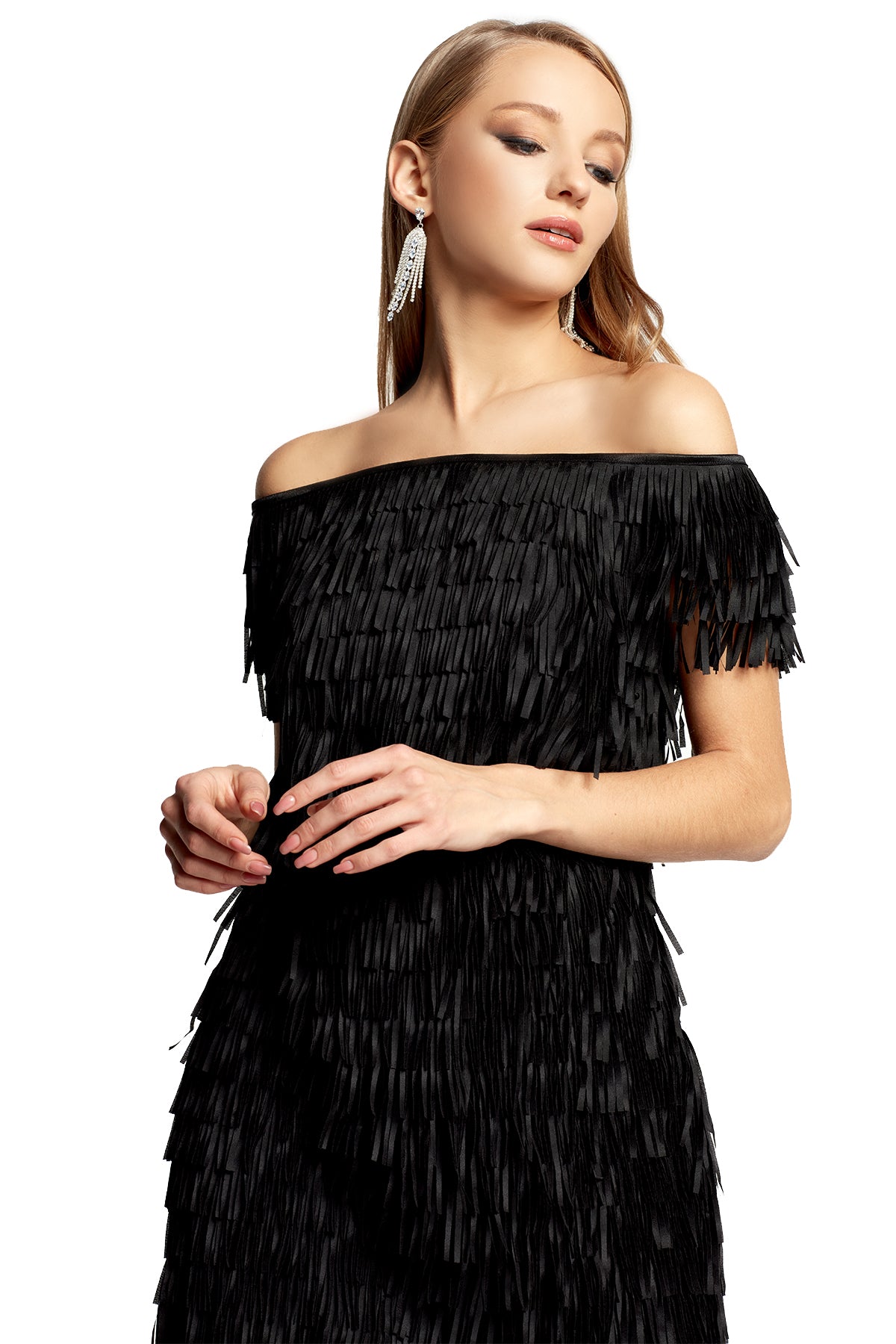 Roxette Laser Cut Fringe Dress