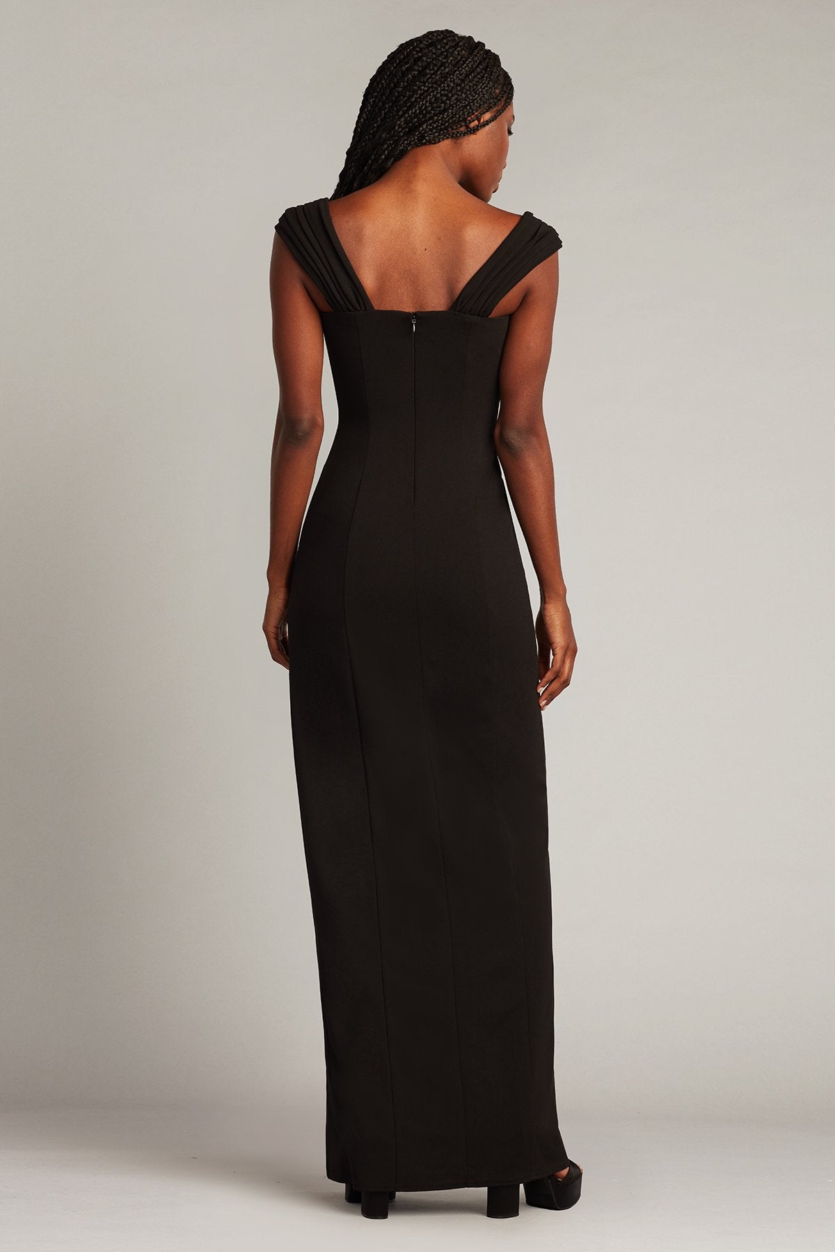 strapless open back dress A-line Black Sparkly Unique Party Modest Formal Long Prom Dresses PD29 –  bridalsew main image 0