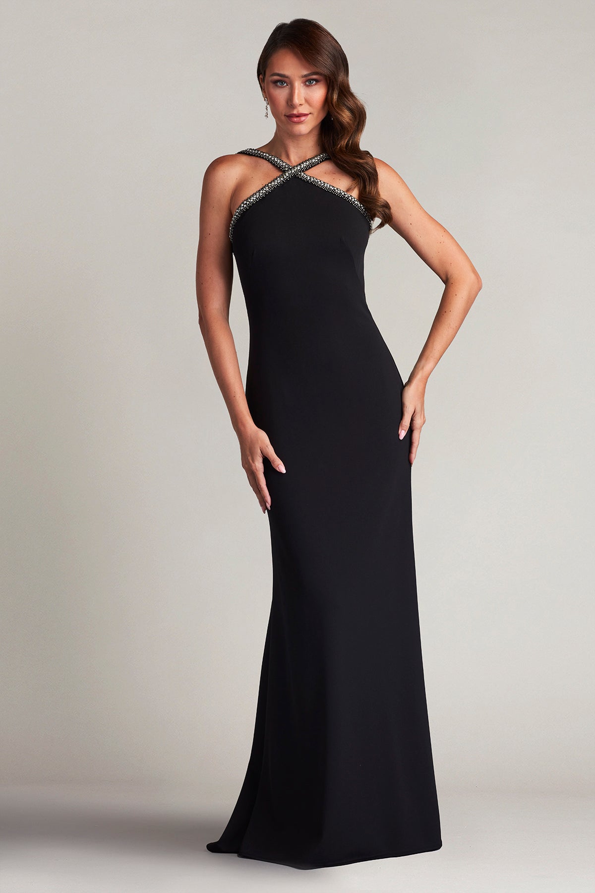 Decker Rhinestone Strap Gown