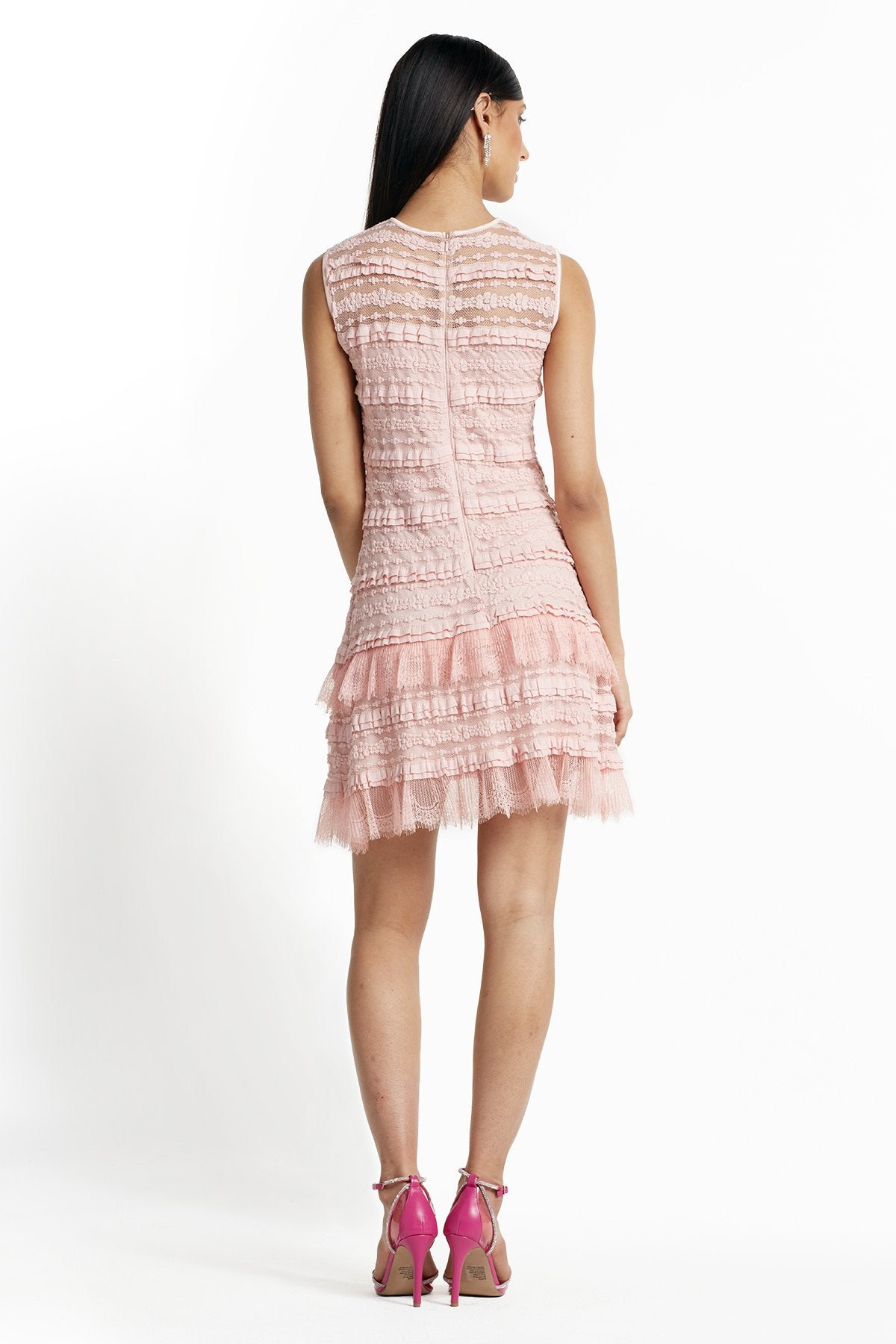 Pointer Pleated Ruffle Dress