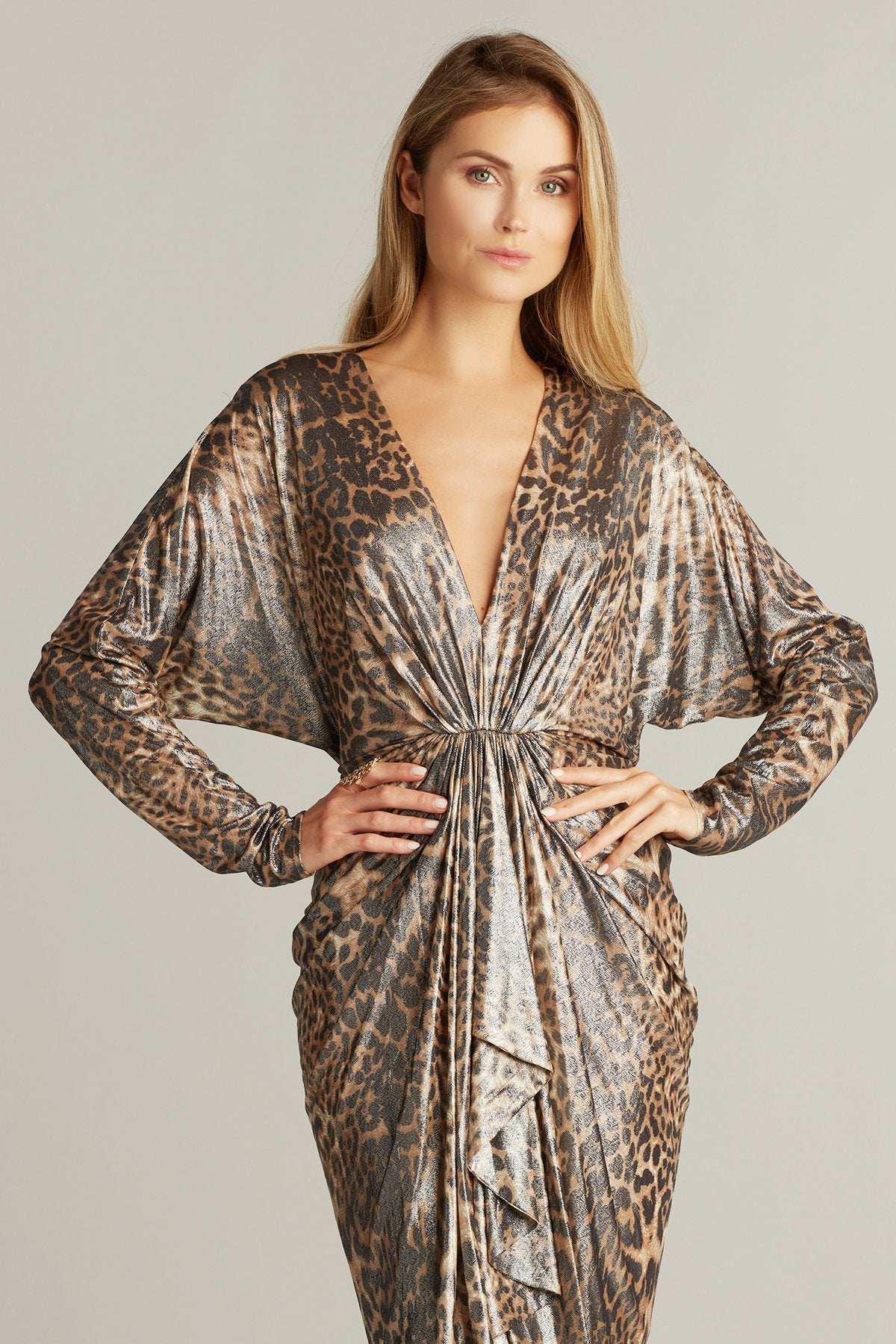 Sheila Foil-Print Leopard Dress
