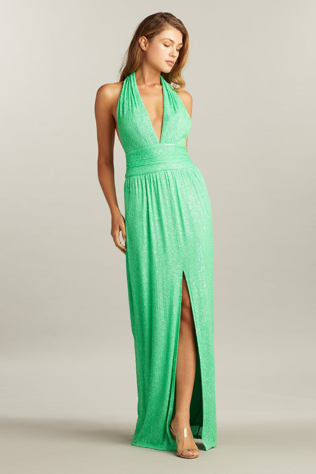 Sasha Sequin Halter Gown