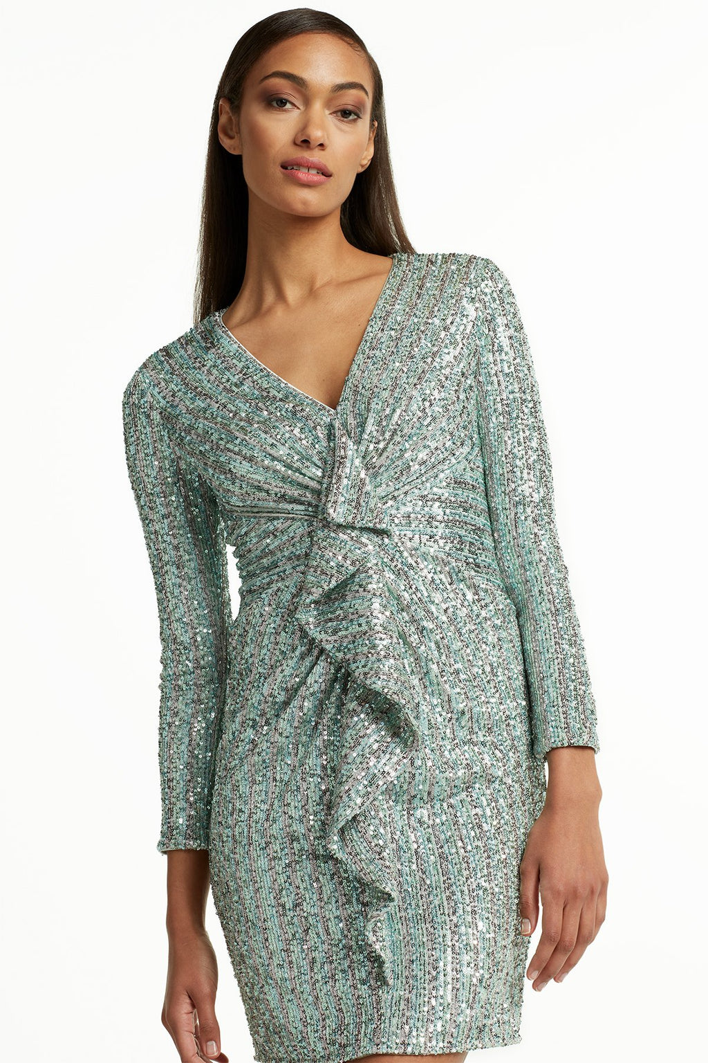 Trina Sequin Draped Mini Dress