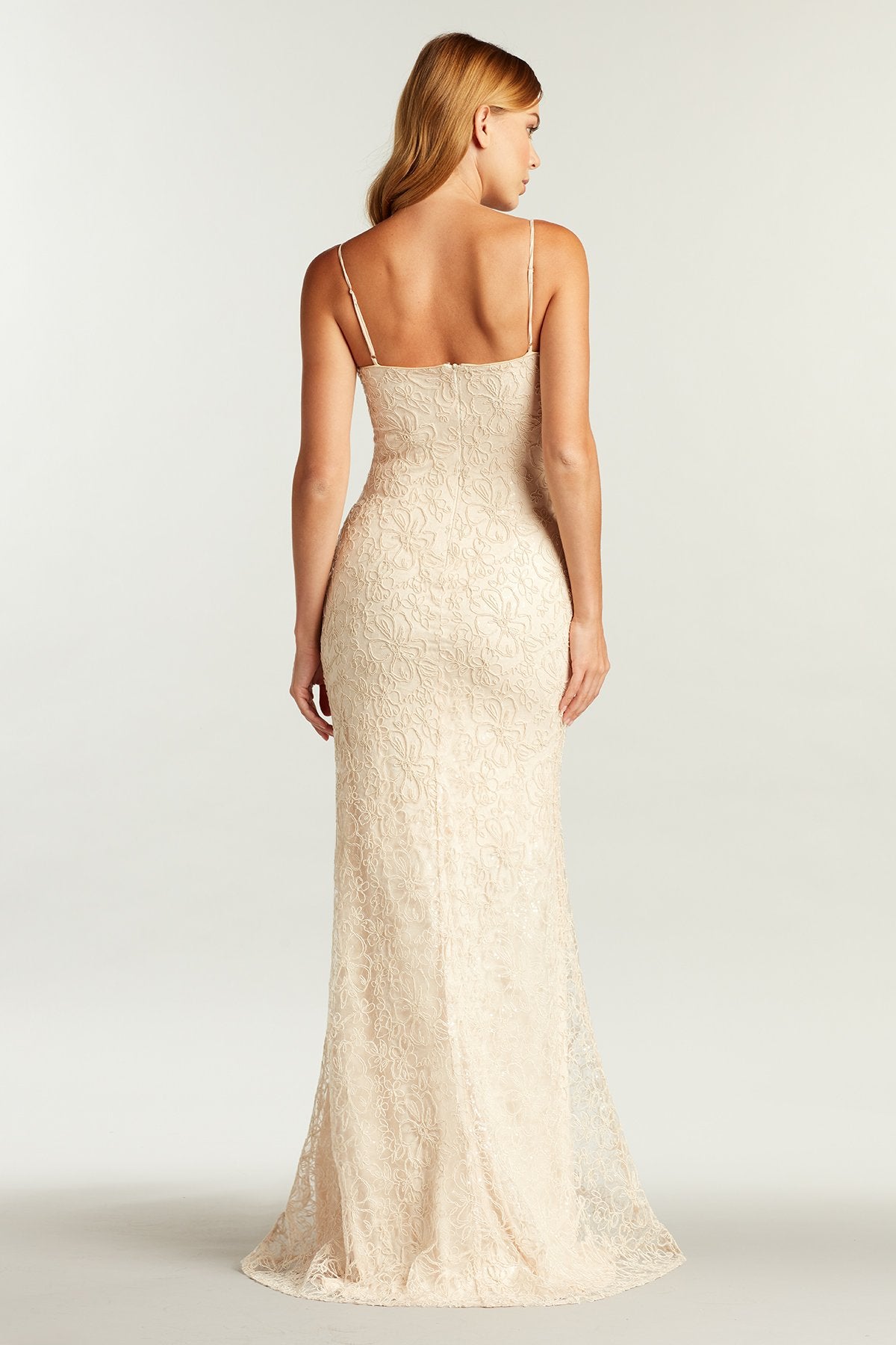 Teela Embroidered Spaghetti Strap Gown