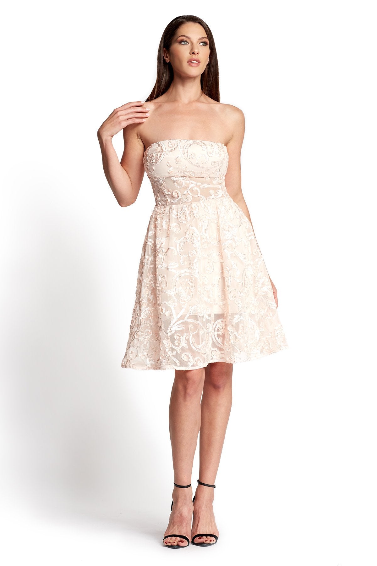 Tate Embroidered Strapless Dress
