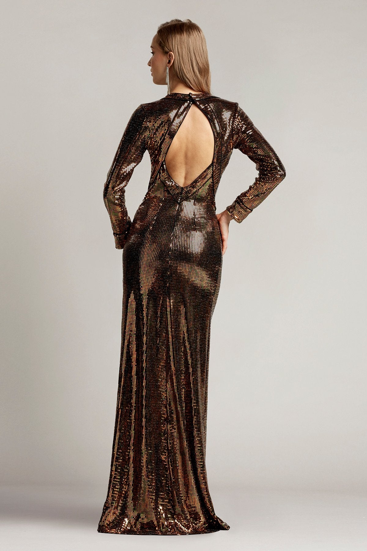Audrina Sequin Plunge Gown