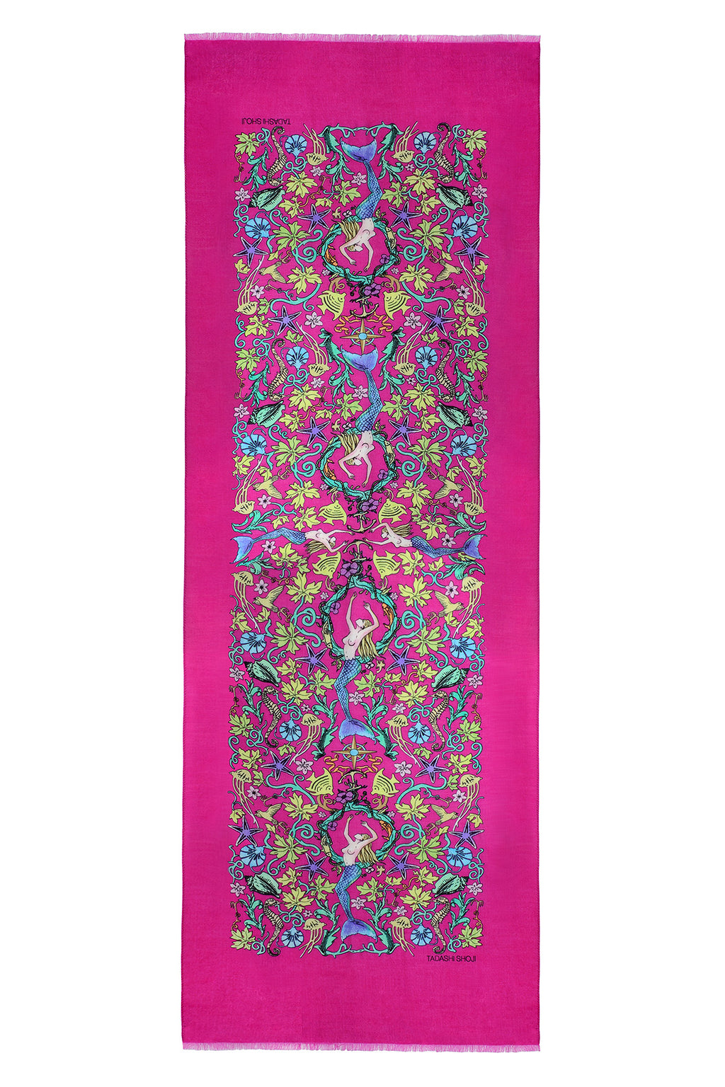 Mermaid Print Bamboo and Wool Scarf