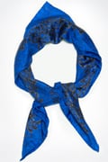 Lace Print Silk Scarf in Blue