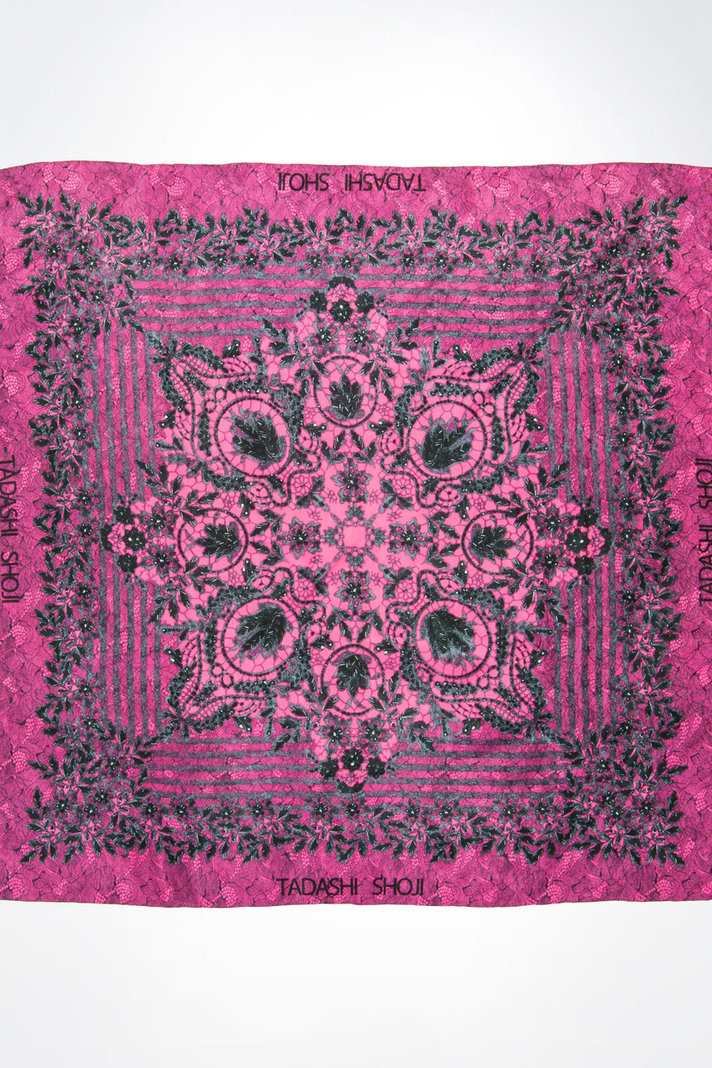 Lace Print Silk Scarf in Pink