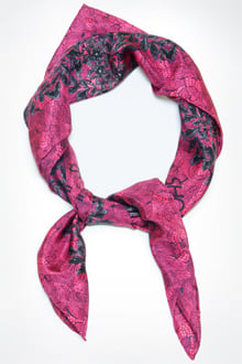 Lace Print Silk Scarf in Pink