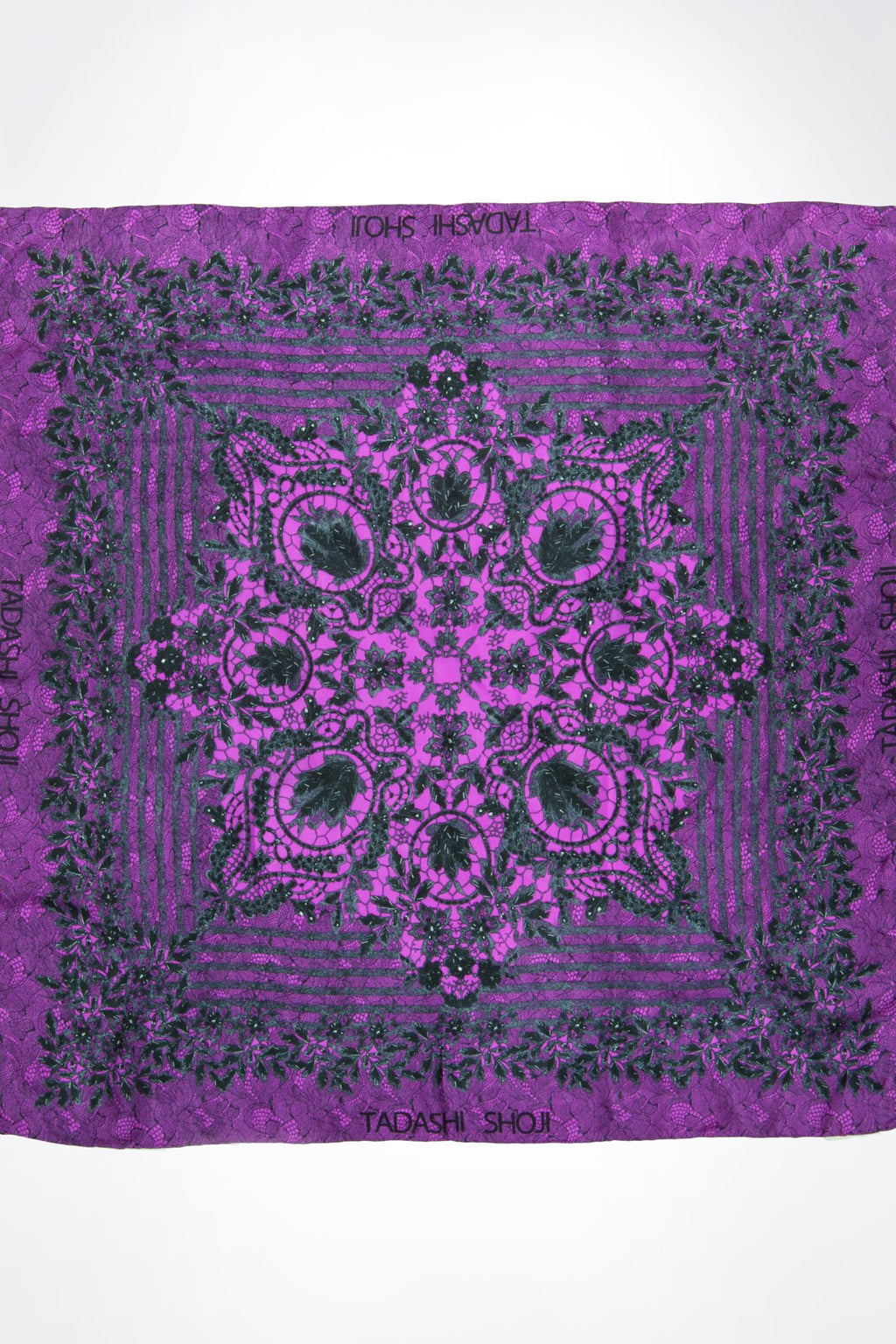 Lace Print Silk Scarf in Purple