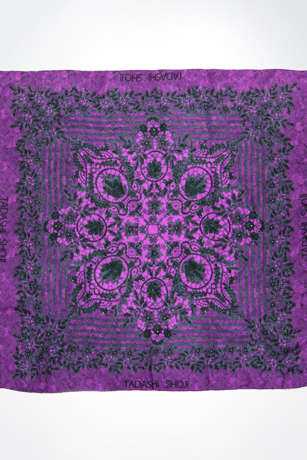 Lace Print Silk Scarf in Purple