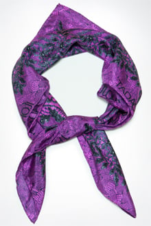 Lace Print Silk Scarf in Purple