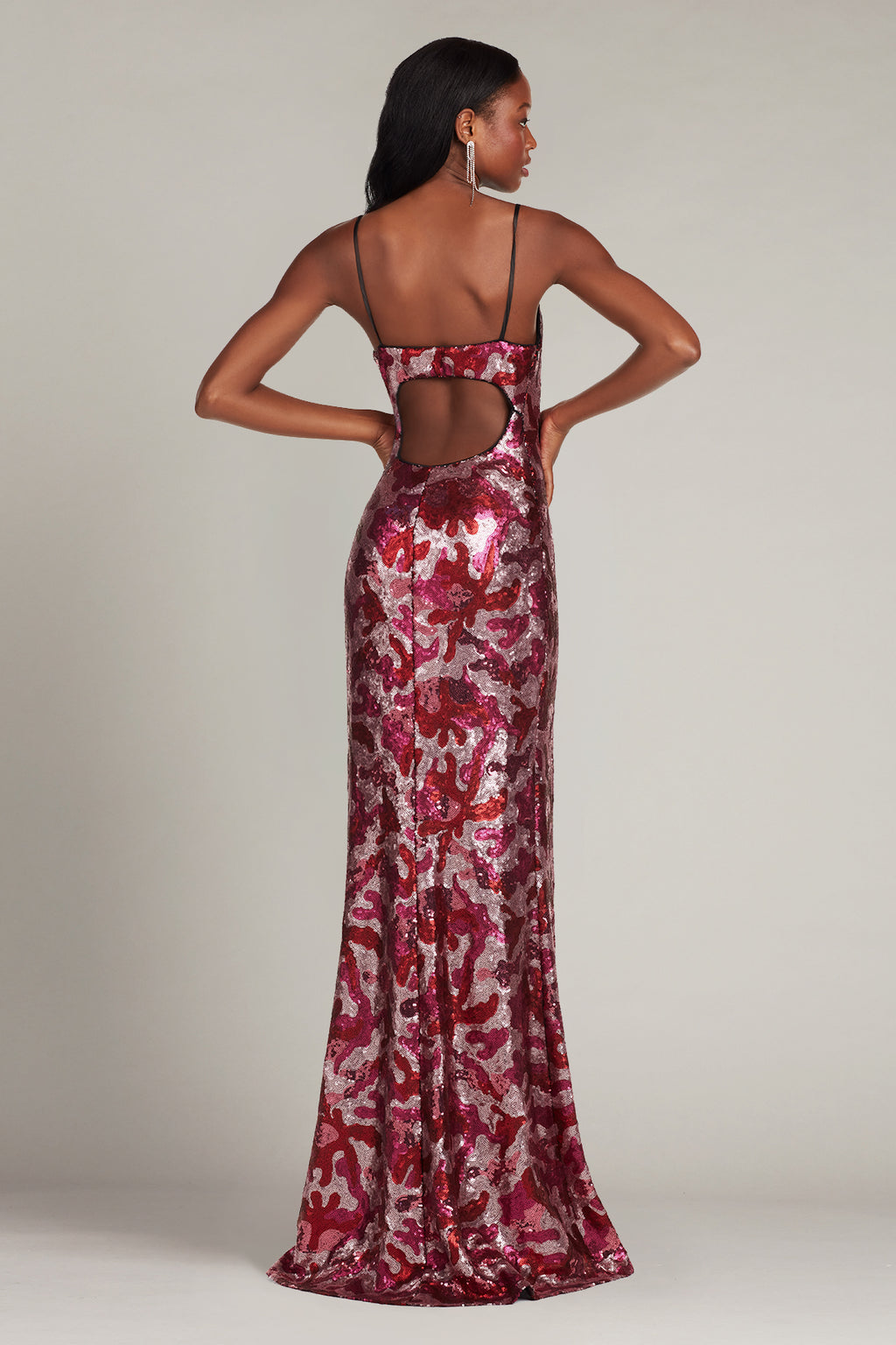 Liza Sequin Spaghetti Strap Gown