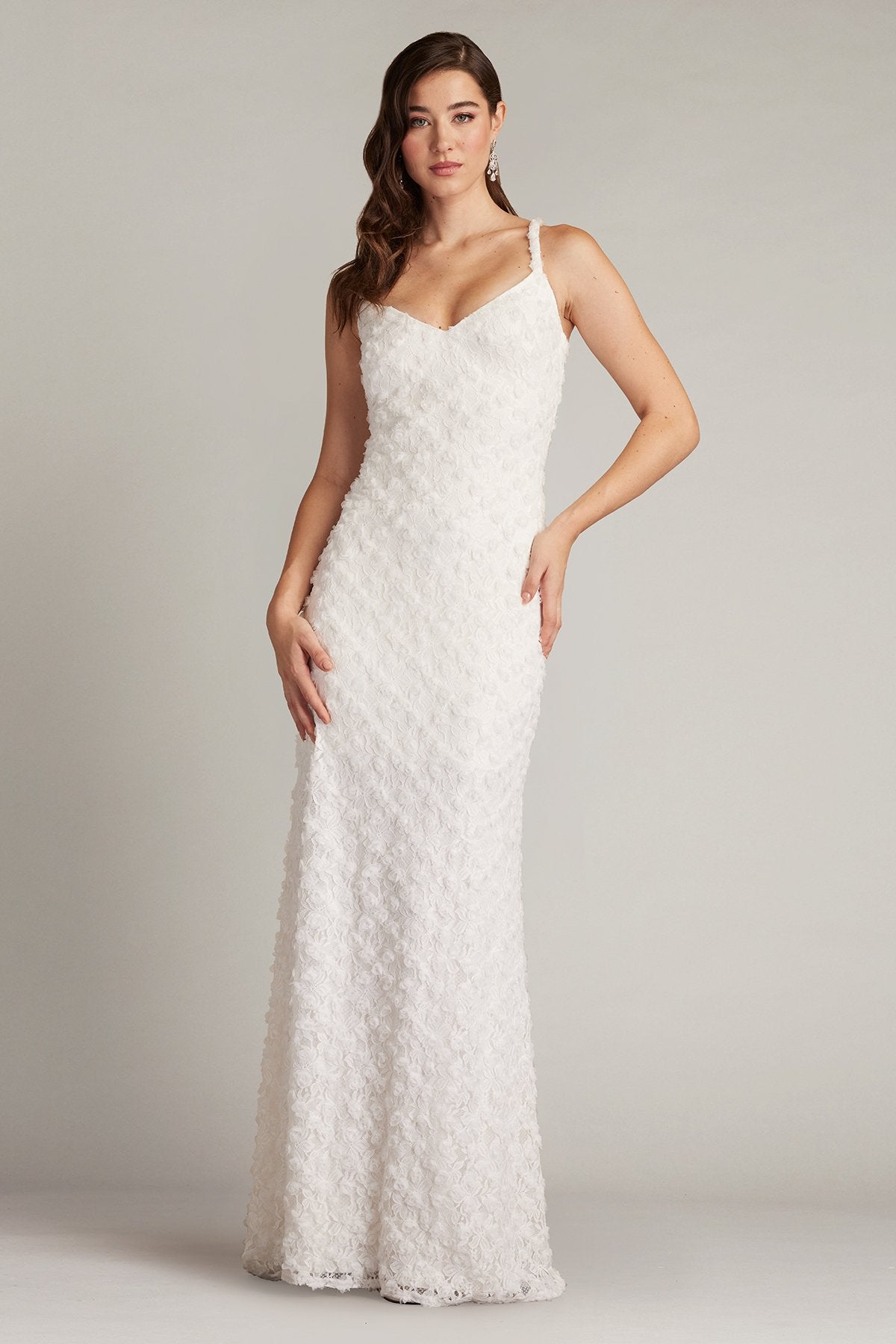 Erma 3D Floral Spaghetti Strap Gown
