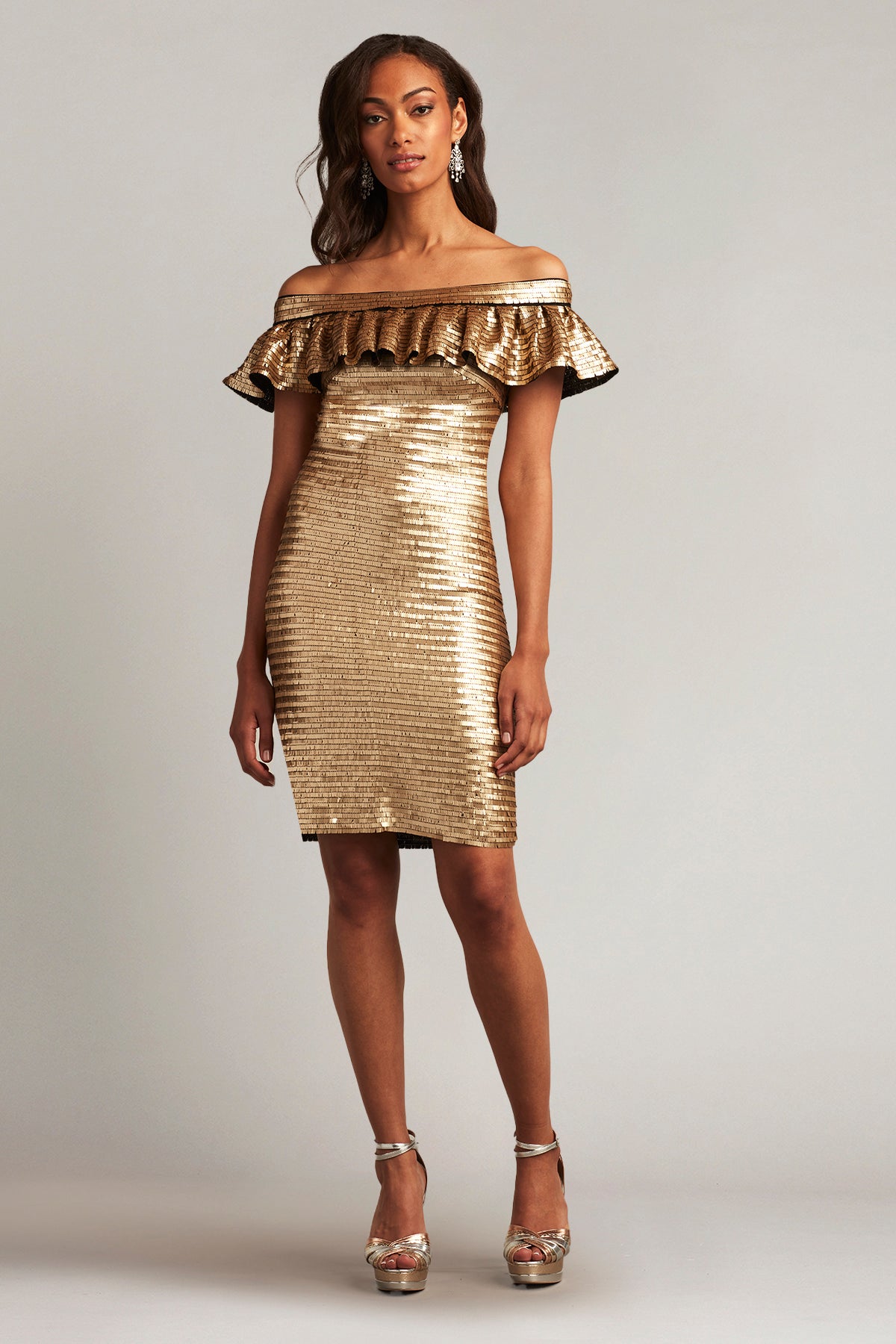 Lux Sequin Ruffle Mini Dress