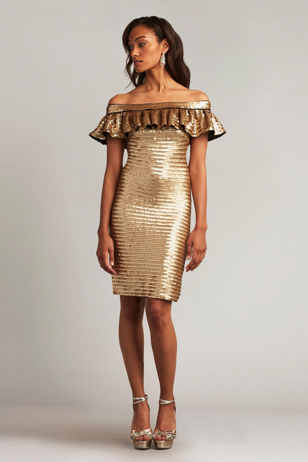 Lux Sequin Ruffle Mini Dress