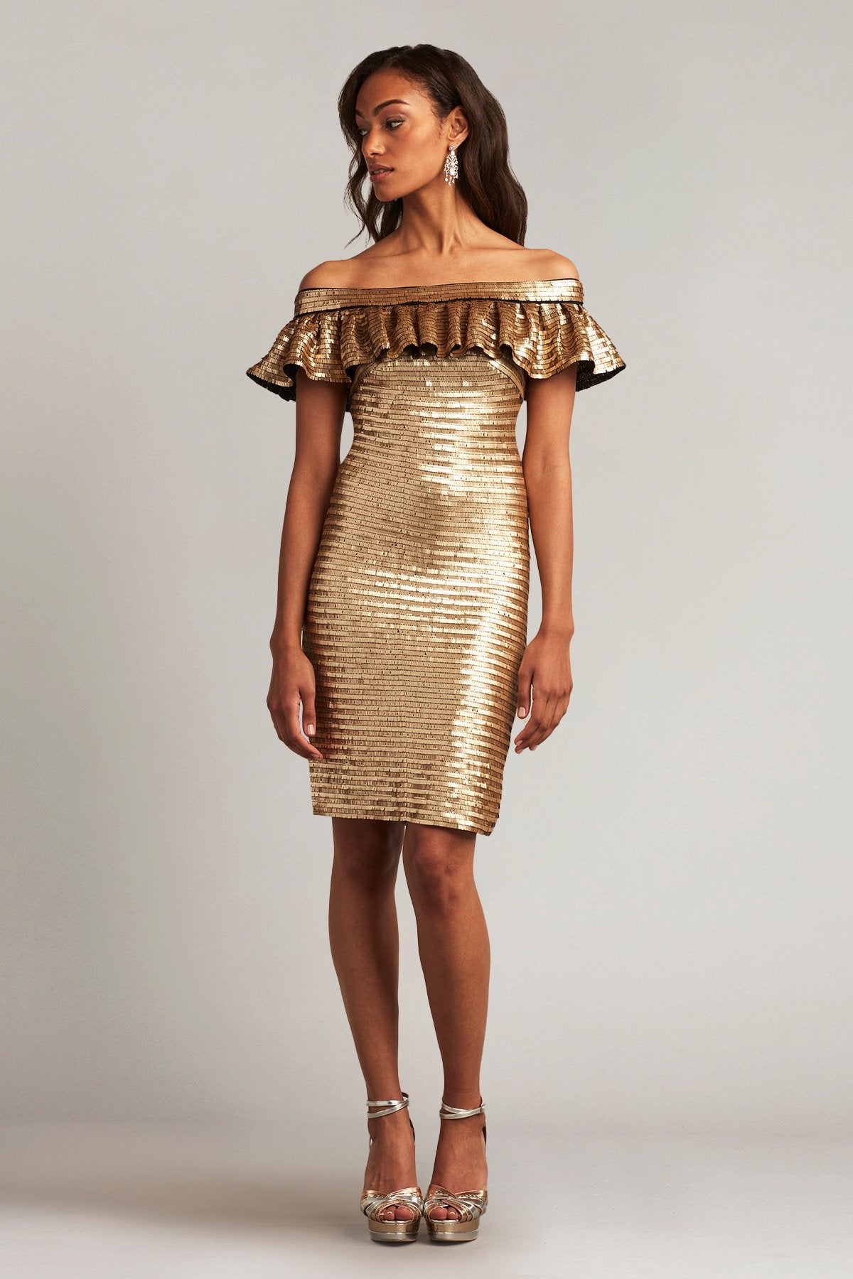 Lux Sequin Ruffle Mini Dress
