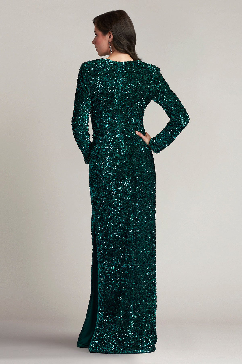 Loxy Sequin Velvet Plunge Gown