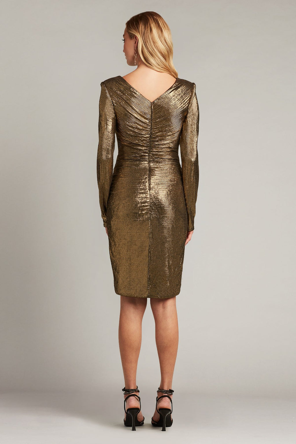 Rue Pleated Metallic Mini Dress
