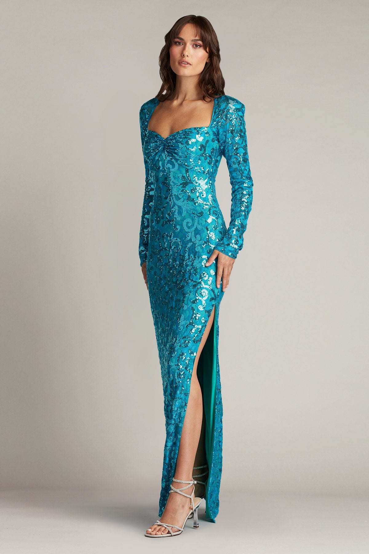 Kya Sequin Embroidered Gown