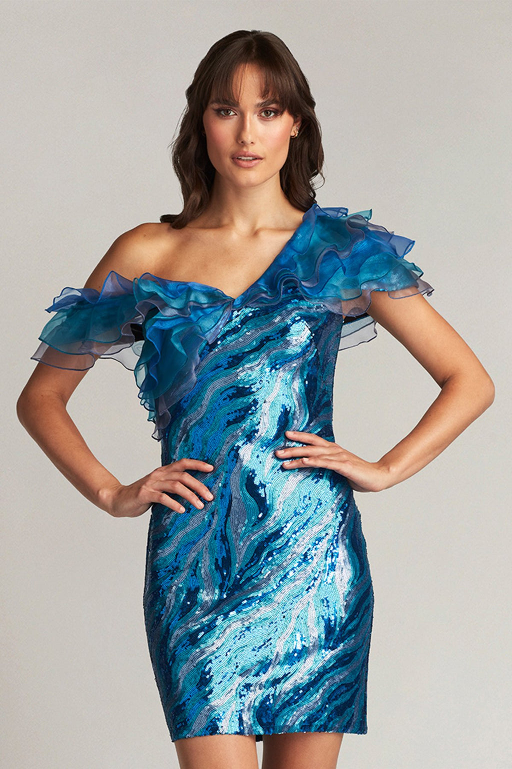 Earwyn Sequin Ruffle Mini Dress
