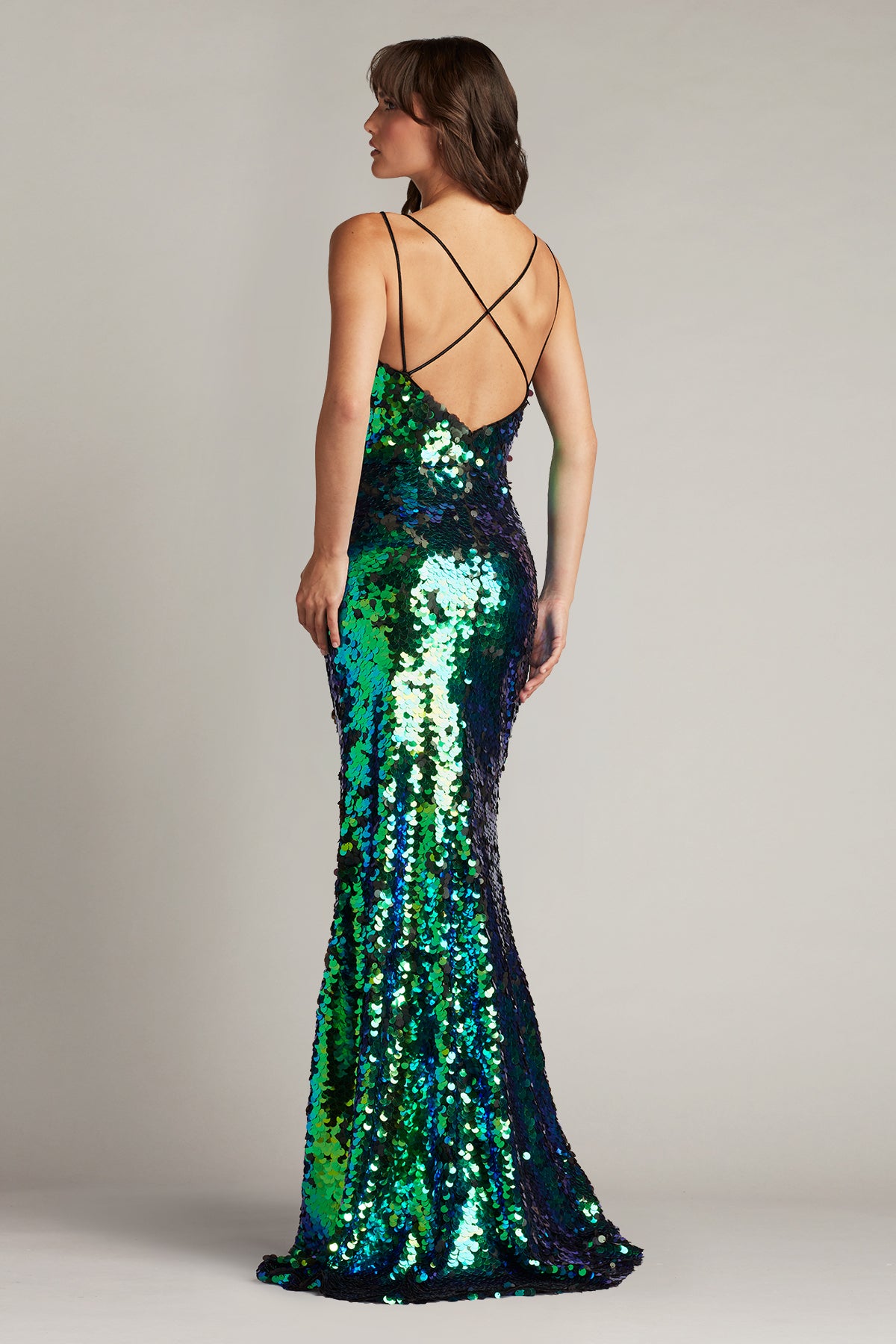 Vita Sequin Plunge Gown