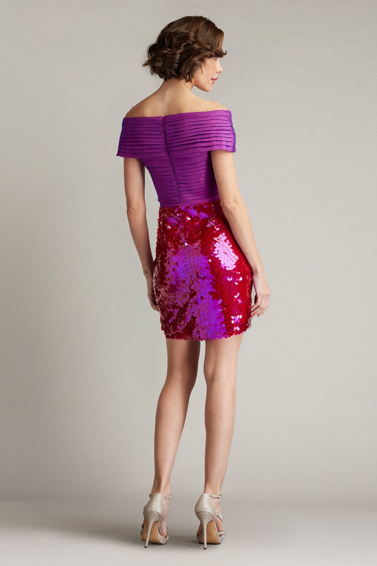 Alby Twist-Drape Sequin Mini Dress