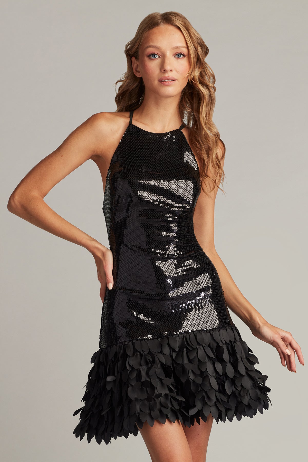 Leni Sequin Petal-Hem Mini Dress  Tadashi Shoji Official Online Boutique