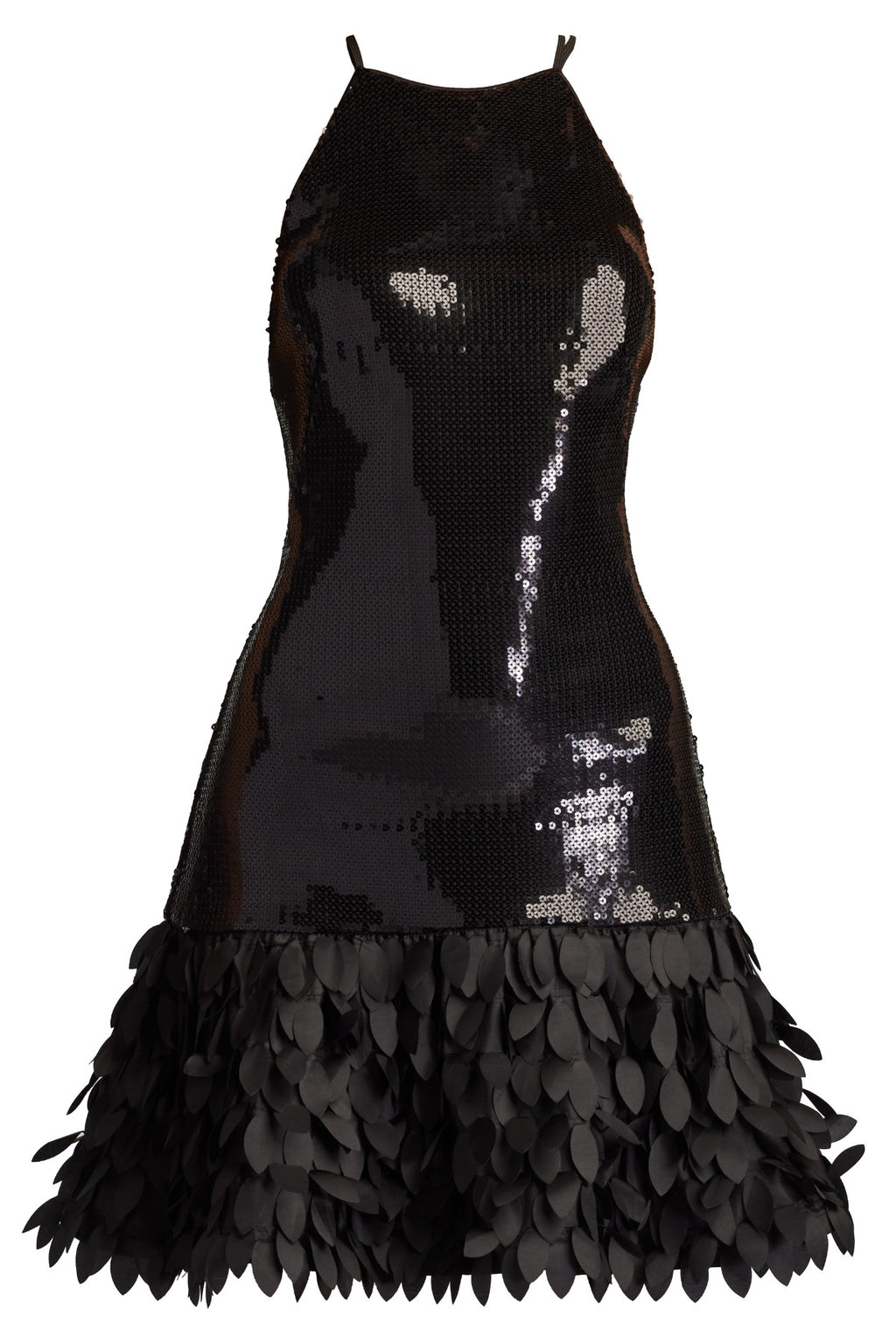 Leni Sequin Petal-Hem Mini Dress
