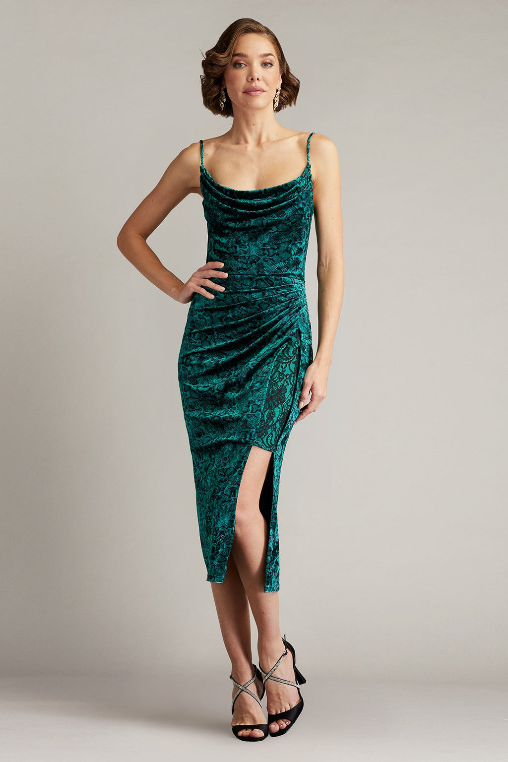 Juneau Spaghetti Strap Lace Midi Dress