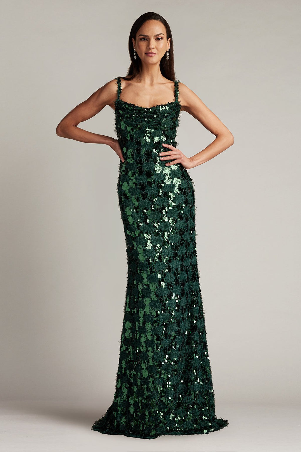 Tinker Sequin Eyelash Fringe Gown