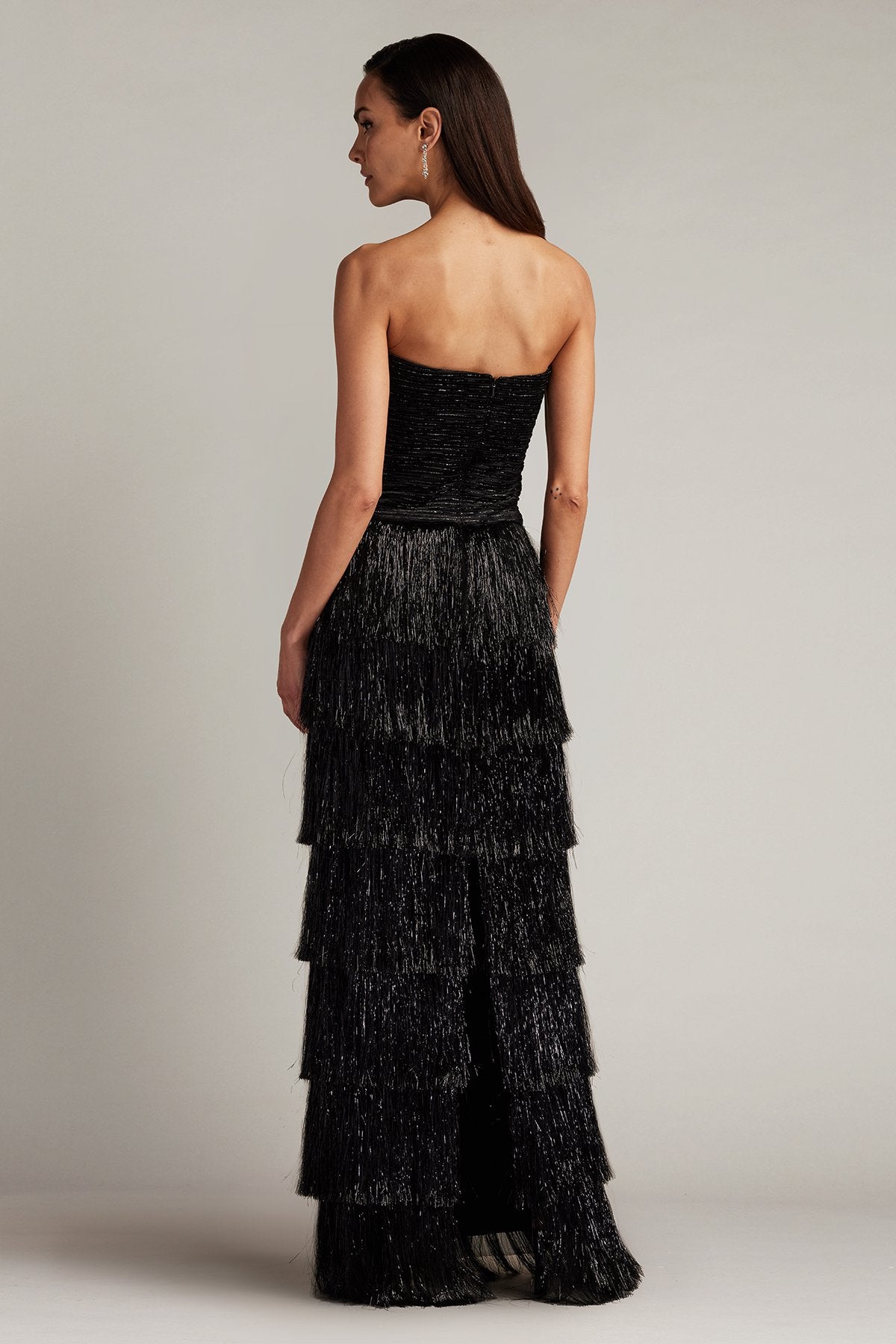 Shania Sequin Velvet Fringe Gown