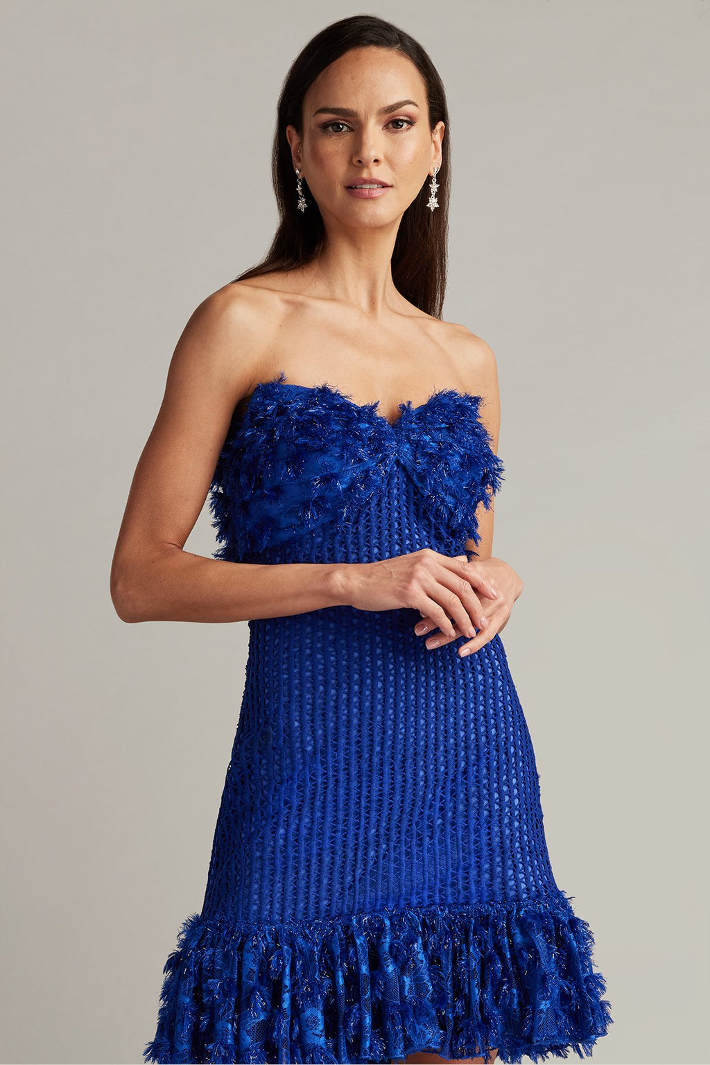 Carmen Lace Fringe Mini Dress