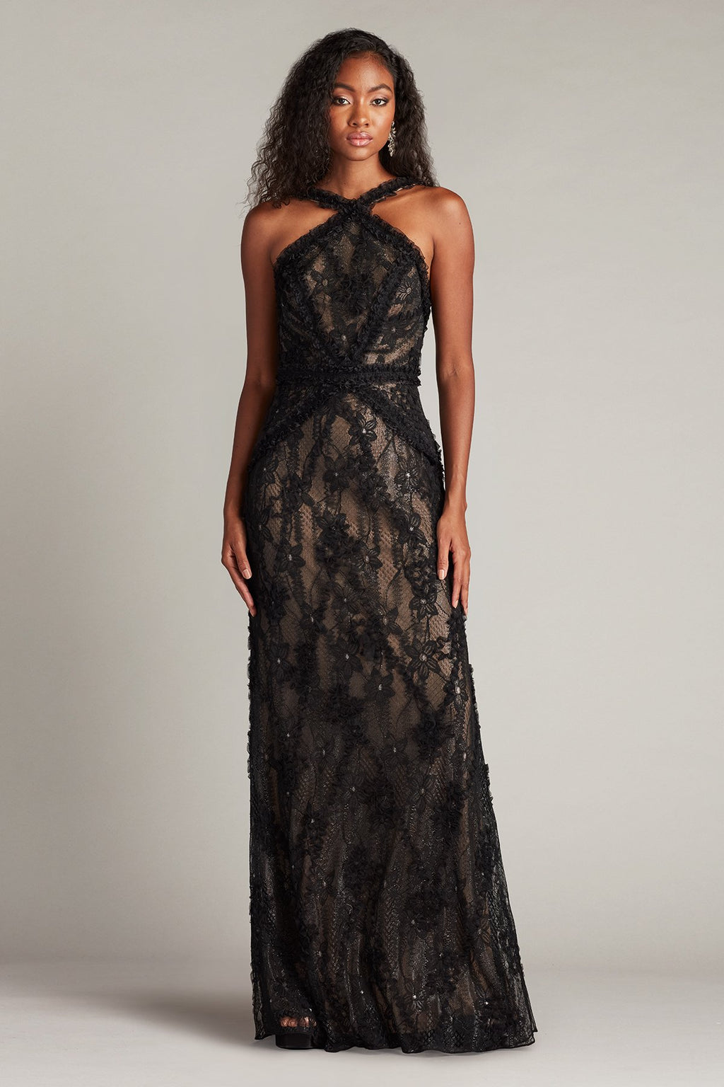 Kaiti Embroidered Halter Gown
