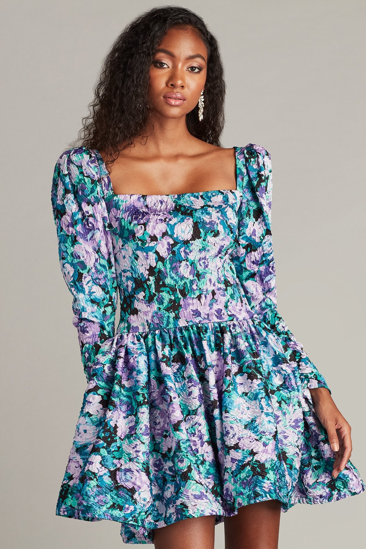 Harlym Floral Print Mini Dress