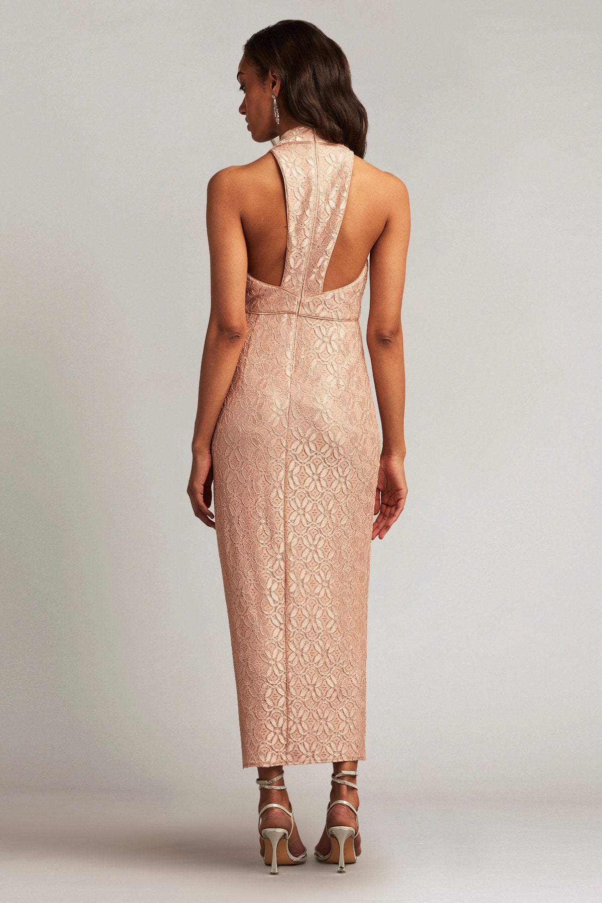 Meeka Plunging Lace Gown