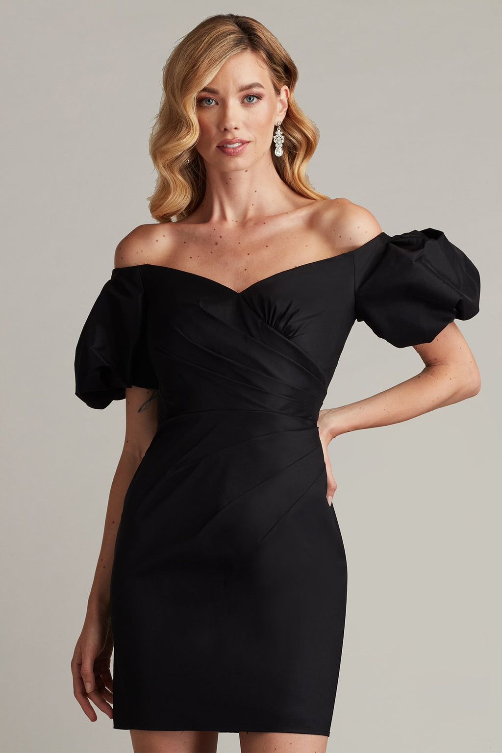 Sofie Puff Sleeve Mini Dress BLACK Tadashi Shoji Official Online Boutique Sofie Puff Sleeve Mini Dress BLACK Tadashi Shoji Official Online Boutique