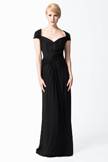 Draped Jersey Gown in Black