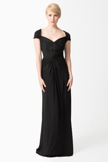 Draped Jersey Gown in Black